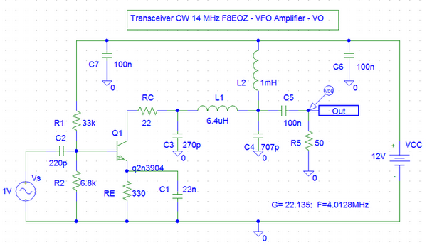 Schéma du circuit d'analyse de la réponse en fréquence