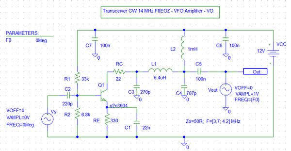 Schéma du circuit d'analyse de l'impédance de sortie