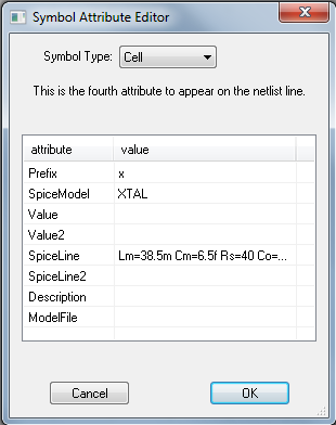 Figure 6: attributs du symbole quartz Figure 6: attributs du symbole quartz