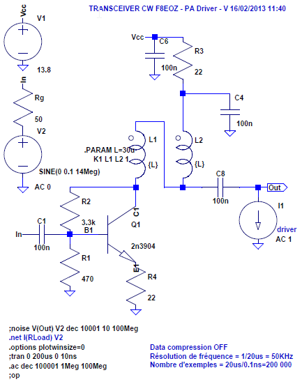 Figure 9: PA Driver - 1er Etage - Mesure de la résistance de sortie