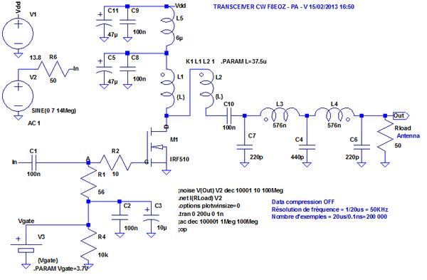 Figure 8: PA - Simulation LTspice en régime variable