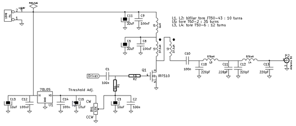 Figure 10: Schéma du PA avec son filtre