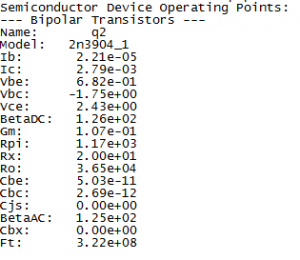 Figure 13 - Amplificateur du fréquencemètre: analyse en régime continu