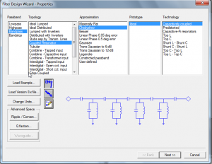 Figure 5 - Ansoft designer SV - choix du filtre Figure 5 - Ansoft designer SV - choix du filtre